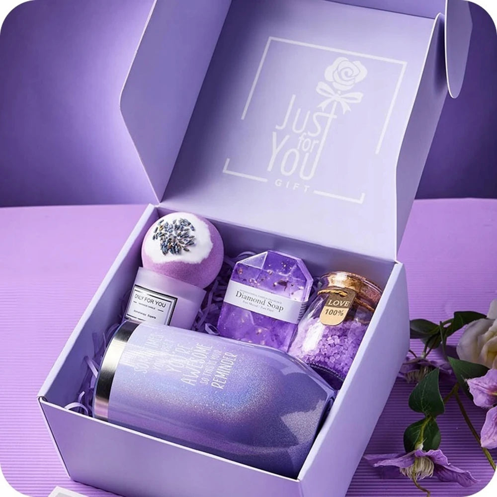 Purple Lavender Spa Gift Basket